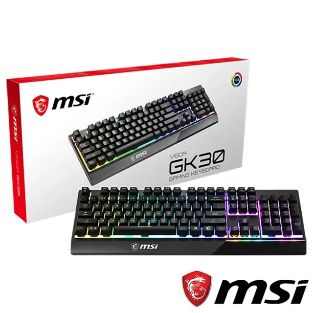 【MSI 微星】鍵鼠超值組★VIGOR GK30 電競鍵盤+VERSA 300 WIRELESS 無線滑鼠