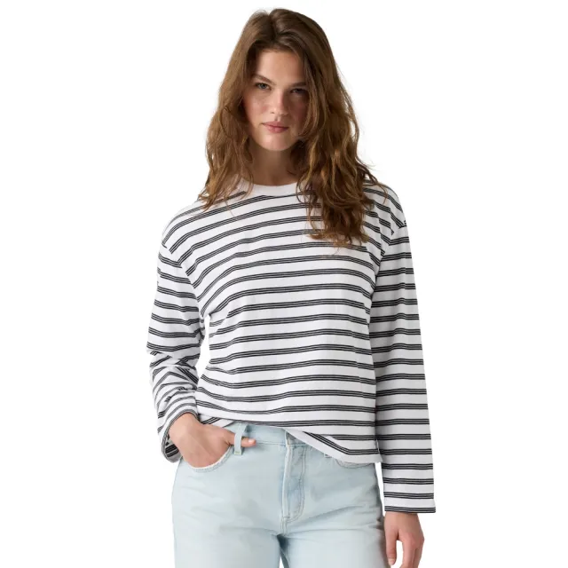 【LEVIS】ROSE 朴彩英同款 復古條紋長袖T恤 女生上衣 人氣新品 0085S-0013