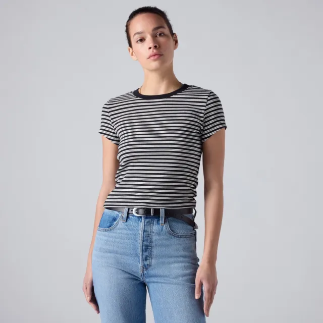 【LEVIS】ROSE 朴彩英同款 條紋短袖T恤 / 微彈性 女生上衣 人氣新品 0085R-0020