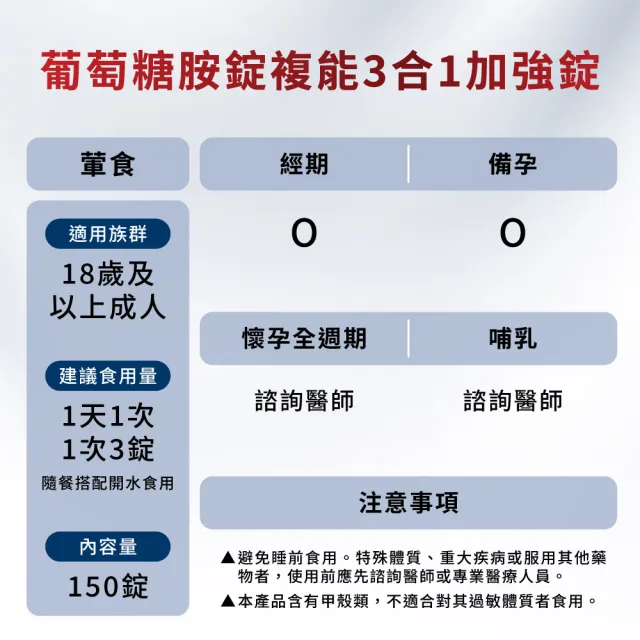 【Move Free 益節】葡萄糖胺錠複能3合1加強錠150錠(關鍵/保健/葡萄糖胺)