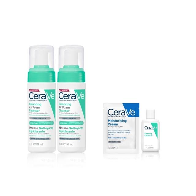 【CeraVe 適樂膚】調理控油長效保濕★雙入組★油水雙衡修護潔顏慕絲 148ml