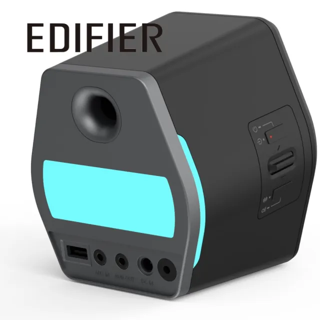 【EDIFIER】G2000 2.0 電競遊戲喇叭 黑色（藍牙喇叭｜聽聲辨位｜RGB酷炫燈效｜Sub Out 重低音輸出）