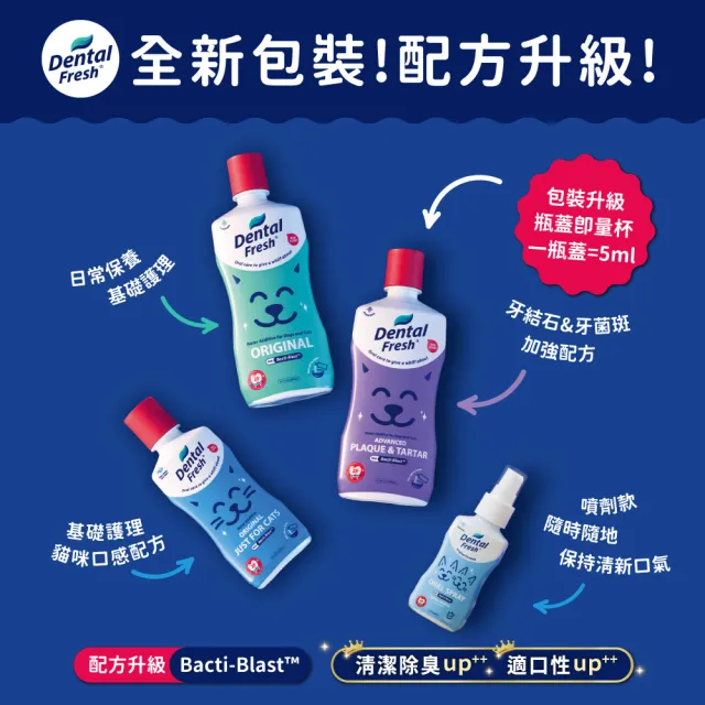 【潔牙白】DENTAL FRESH 加強版寵物潔牙水M號503ml(針對牙菌斑/牙結石/較嚴重口臭)