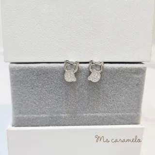 【Ms caramelo 焦糖小姐】925純銀 小熊耳環(鋯石耳環)