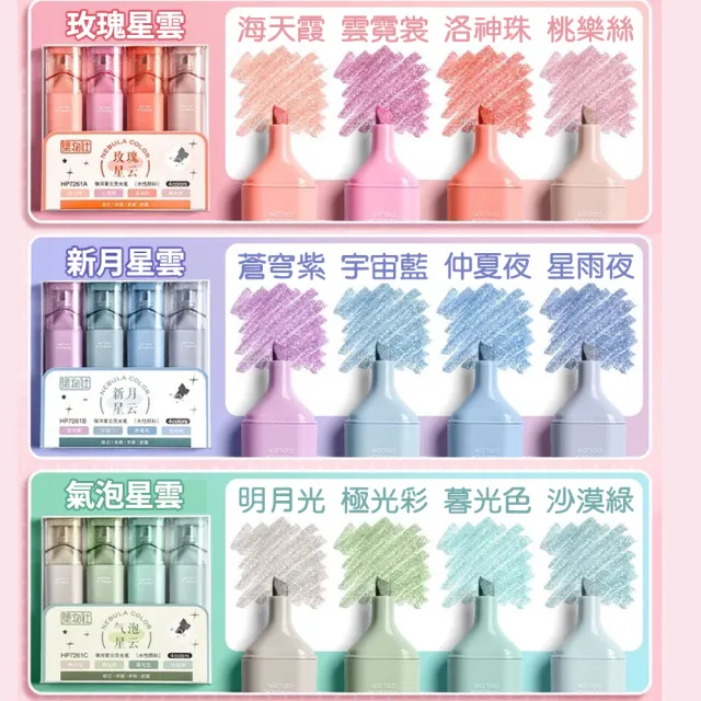 【野思】3盒大全套 珠光螢光筆套組 共12色