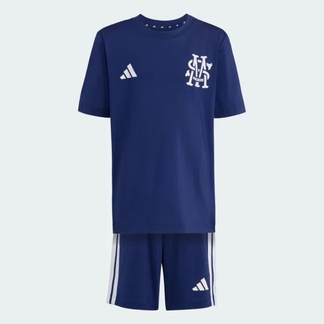 【adidas 愛迪達】蜘蛛人 運動套裝 吸濕排汗 短袖/短褲 童裝 KG6109