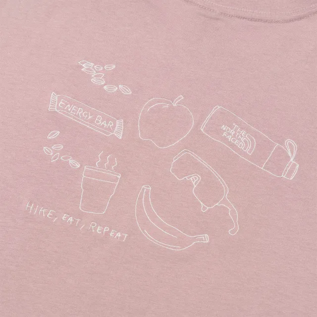 【The North Face】北臉 短袖上衣 女 純棉 W HIKE RLX SS TEE GRAPHIC 粉 NF0A8JKZ0SO