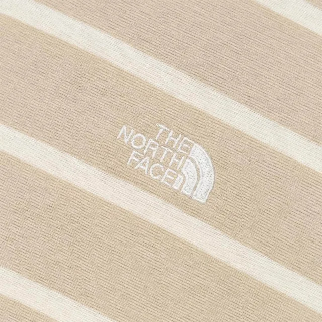 【The North Face】北臉 長袖上衣 女 條紋 寬鬆版型 W VISTA STRIPE LONG SLEEVE TEE 米 NF0A8H7GT1X