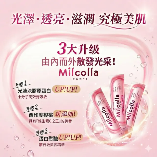 【Suntory 三得利】Milcolla 蜜露珂娜膠原蛋白2盒+15包(共75包_原廠購入有防偽標籤)