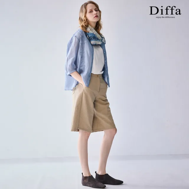 【Diffa】後腰鬆緊造型短褲-女