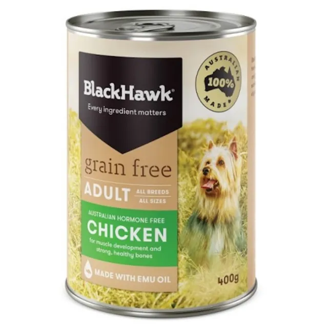 【BlackHawk 黑鷹】黑鷹優選無穀成犬主食罐400g-12入多口味任選(狗主食罐/低敏)