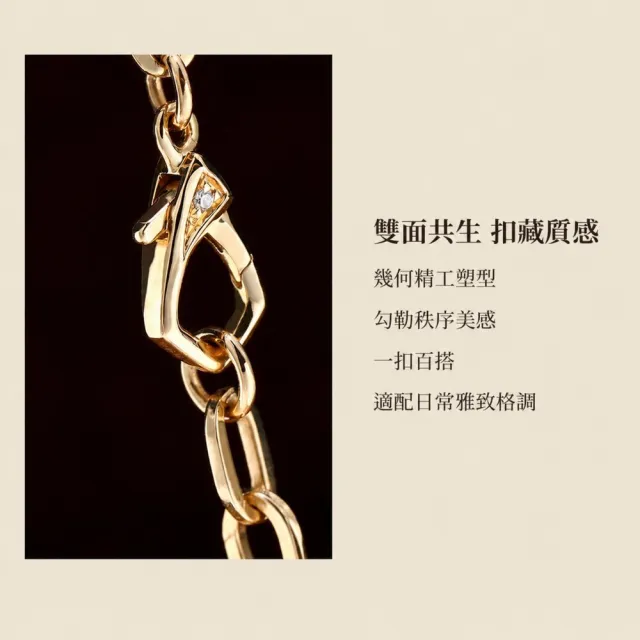 月輝珠寶 18K黃金手鏈 經典十字鏈 加粗版 微鑲鑽石 亮面拋光工藝 氣質百搭 高級質感 送禮推薦