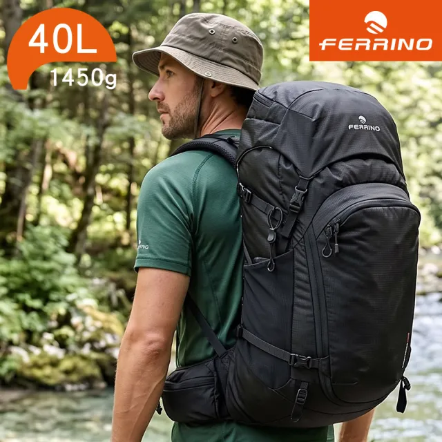 【FERRINO】登山健行網架背包 黑色 Finisterre 40 75747