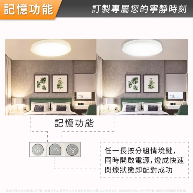 【Everlight 億光】2入組 50W星晴適用5-6坪調光調色LED吸頂燈 全電壓_天花板燈具/遙控切換/四種情境(最暢銷