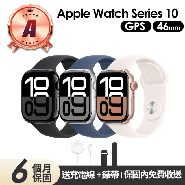 【Apple】A級福利品 Apple Watch Series 10 GPS 46mm(鋁金屬錶殼搭配副廠錶帶)