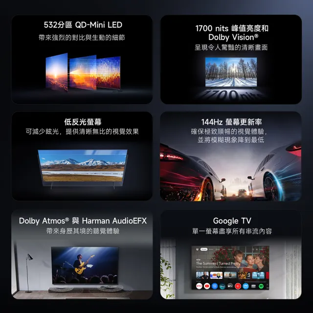 【小米】家電快配★Xiaomi 65型 4K Mini LED 144Hz GoogleTV智慧聯網顯示器(S Pro Mini 65 2026)