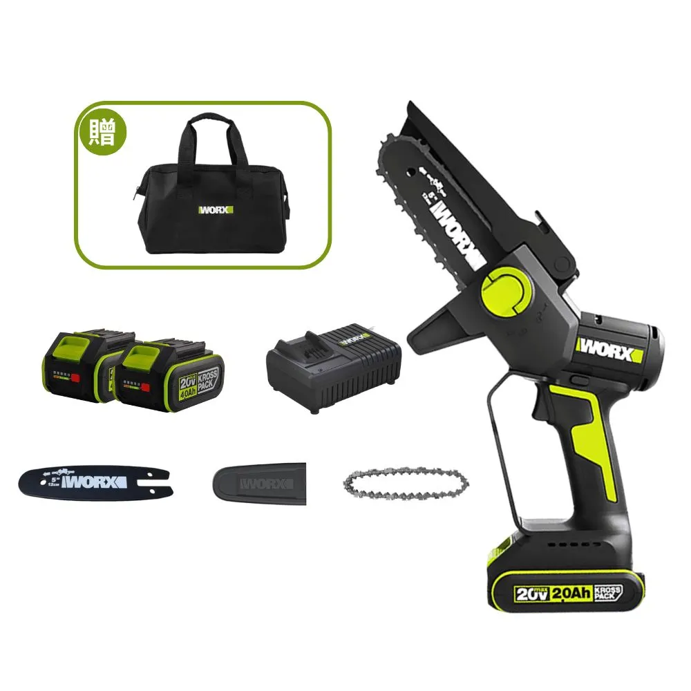 【WORX 威克士】20V 12cm 迷你小型電鋸 WD331.3(鋸子 便攜 鋸木 鍊鋸機 電動鋸子 無刷鋰電迷你小型電鋸)