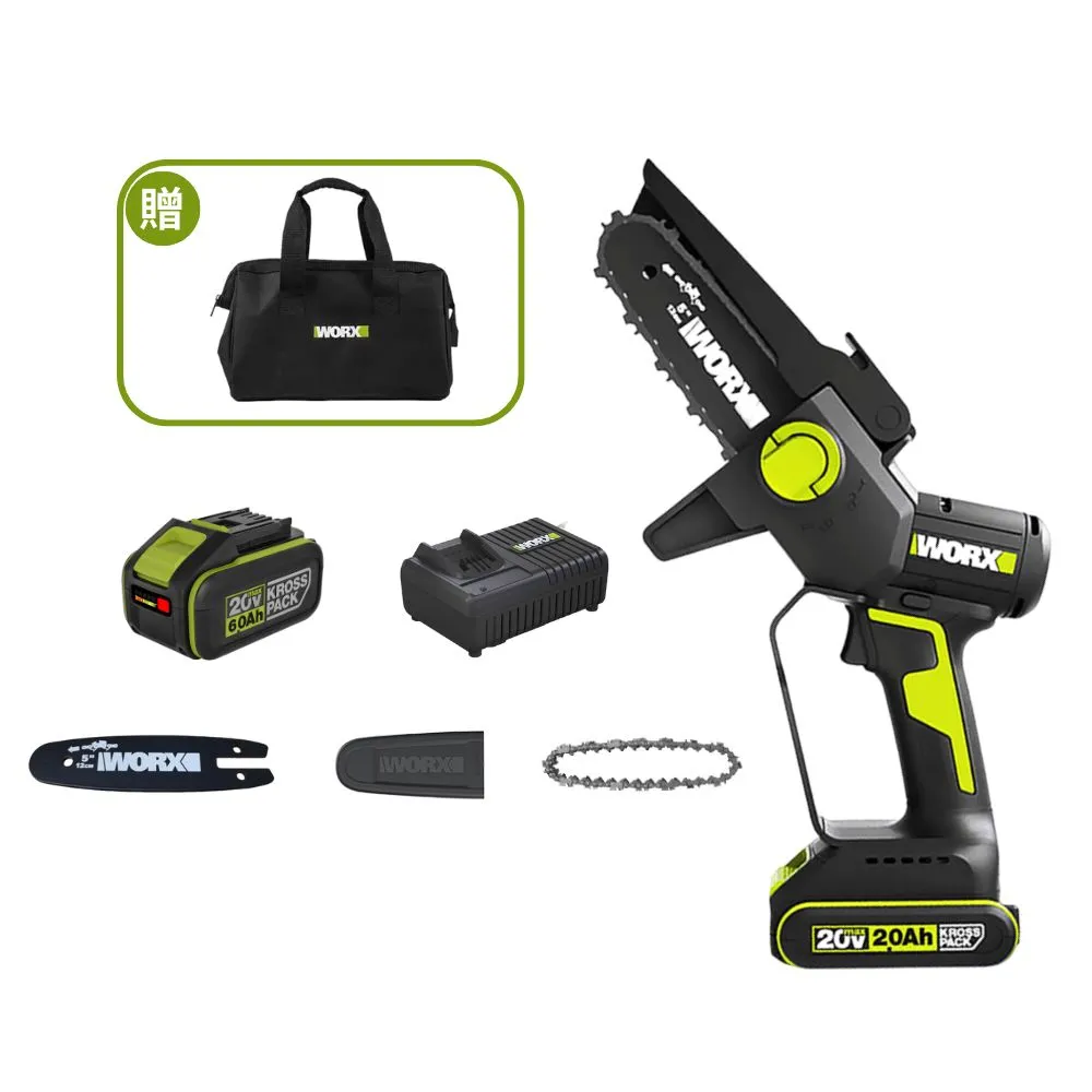 【WORX 威克士】20V 12cm 迷你小型電鋸 WD331.6(鋸子 便攜 鋸木 鍊鋸機 電動鋸子 無刷鋰電迷你小型電鋸)