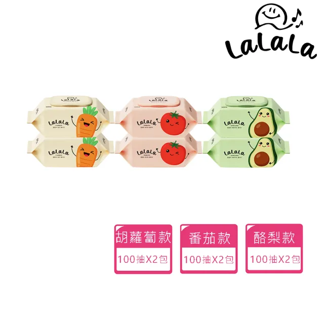 【RICO baby】LaLaLa良田植萃濕紙巾100抽-3款6入|寶寶/嬰幼兒適用
