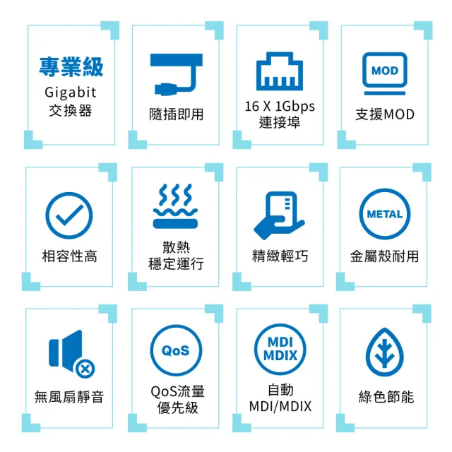 【TP-Link】TL-SG116 16埠 Gigabit桌上型交換器