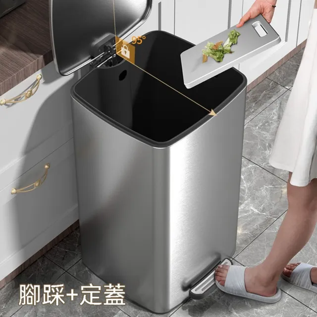 廚房垃圾桶家用新款不鏽鋼腳踏式大號 10L垃圾桶 附蓋高檔輕奢大容量紙簍 CKY