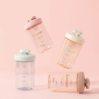 【Oolab 良杯製所】2入組 律動蛋白搖搖杯 500ml(防漏/乳清蛋白/7色任選/攪拌球/健身杯)