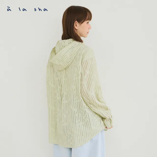 【a la sha】若隱若現的雨絲連帽襯衫