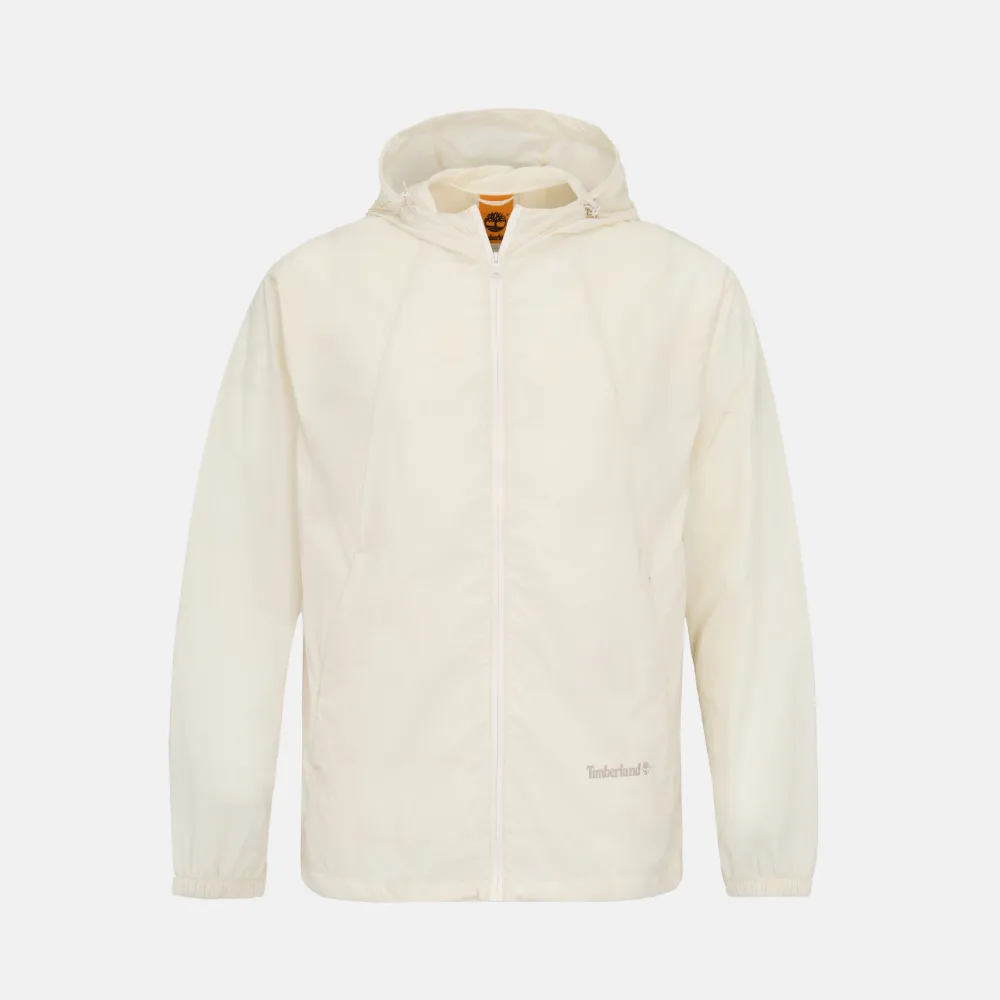 【Timberland】中性白色防潑水可收納防曬外套(0YHFGCM9)