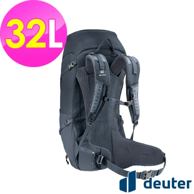 【deuter】FUTURA透氣網架背包32L(3400826黑/戶外旅遊/日常休閒/旅行/登山健行)