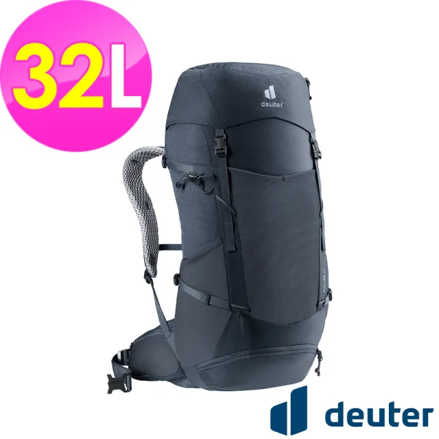 【deuter】FUTURA透氣網架背包32L(3400826黑/戶外旅遊/日常休閒/旅行/登山健行)