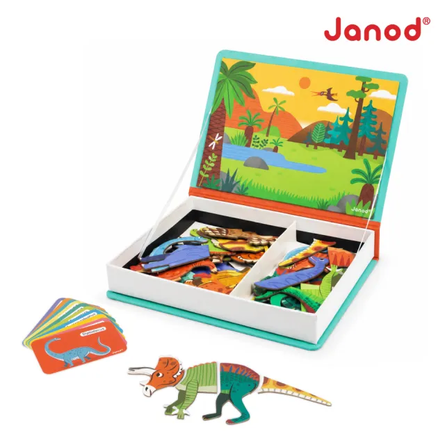 【Janod】磁鐵遊戲書-恐龍世界(磁鐵書 安靜書 邏輯思考 創造力)