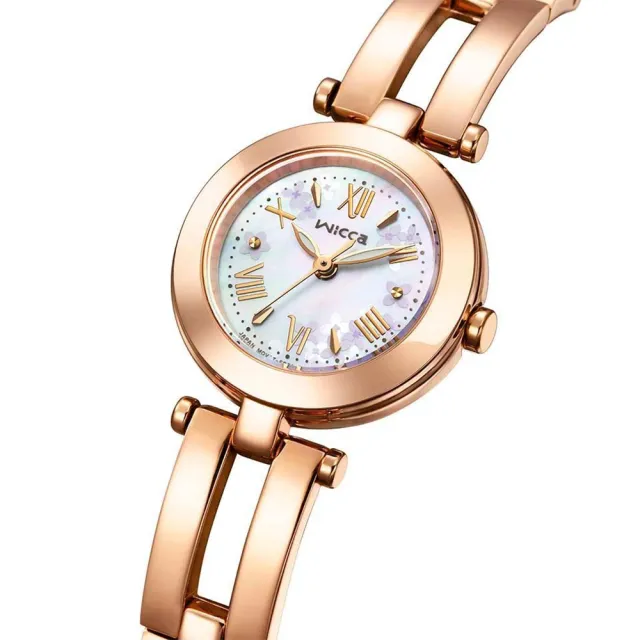 【CITIZEN 星辰】Wicca 少女系列 紫丁香花 太陽能時尚錶 石英錶-24mm(KP5-263-11)