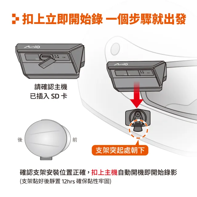 【Mio】MiVue™ MP20 勁系列 前後雙鏡頭 WIFI 安全帽專用行車記錄器(單機不含記憶卡)