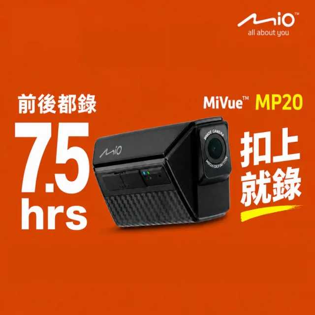 【Mio】MiVue™ MP20 勁系列 前後雙鏡頭 WIFI 安全帽專用行車記錄器(單機不含記憶卡)