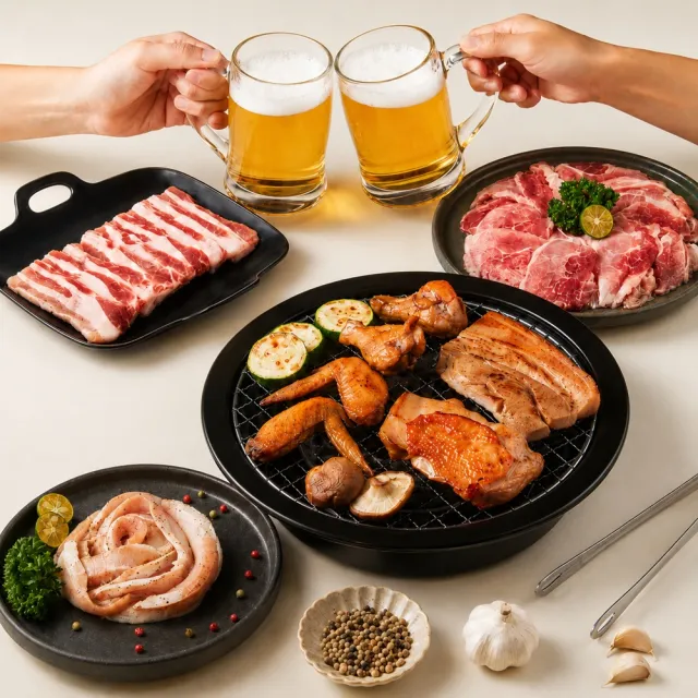 【大成】百威Ｘ大成聯名｜黑金微醺燒烤9+1件｜2.7KG 5-7人份(中秋烤肉 燒烤 百威聯名)