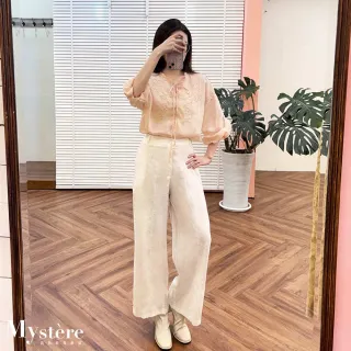 【my stere 我的時尚秘境】經典百搭亞麻直筒寬褲 三色 亞麻長褲 休閒寬褲 直筒褲 輕薄夏季長褲