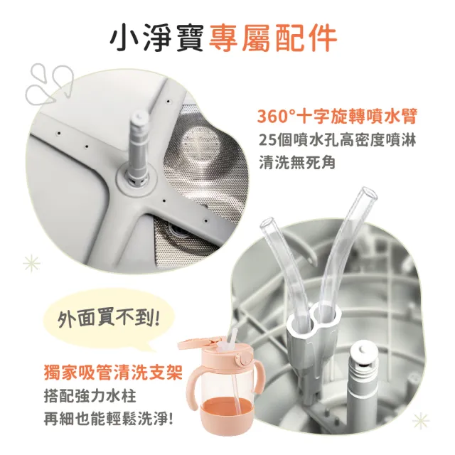 【Celinda 賽寧】小淨寶奶瓶清洗機203全能濾淨組(獨立烘乾/蒸氣消毒/無菌保管/母嬰級安全材質/奶瓶消毒鍋)