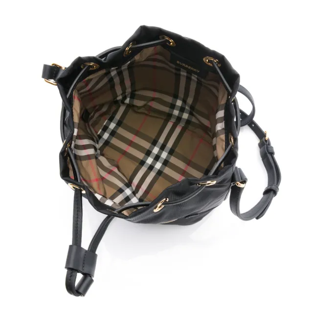 【BURBERRY 巴寶莉】高密度尼龍水桶包(素面黑)