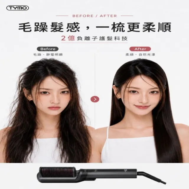 【TYMO】FLIPRO 雙效直板梳（直髮梳/平板夾/離子夾/梳夾二合一/護髮）
