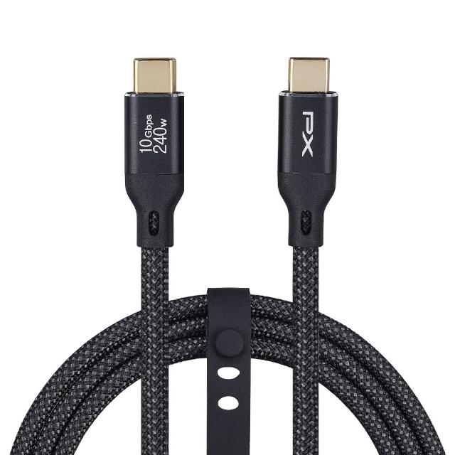 【PX 大通】ACC3X-2B/2G 黑/灰 2米 USB3.2 C to C Gen2 超高速充電傳輸線(影音+數據+充電/240W)