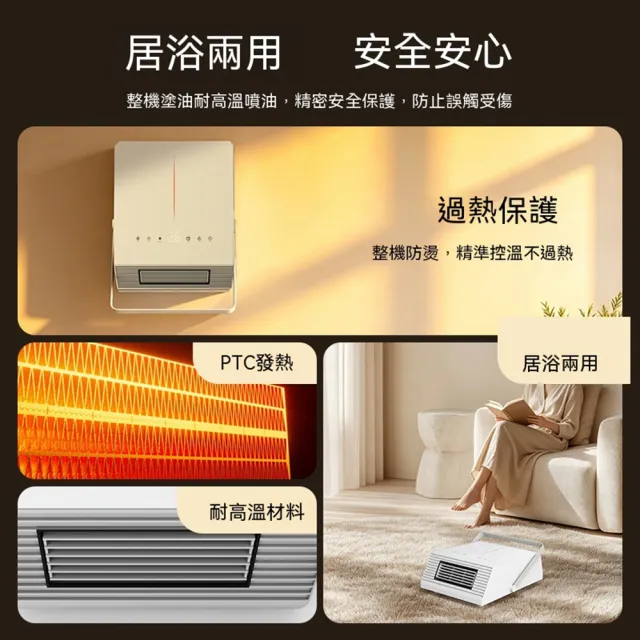 【tounichi 東日】冷暖兩用壁掛暖風機 浴室取暖烘乾機 多功能PTC速熱暖爐
