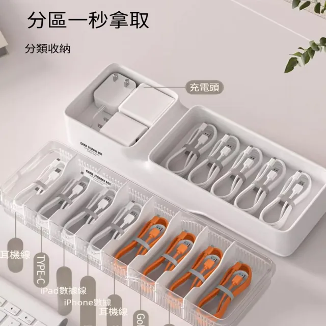 【Quality 聚家】數據線收納盒 桌面整理盒 理線盒 插座收納盒 結實耐用/通透防塵/活動隔板