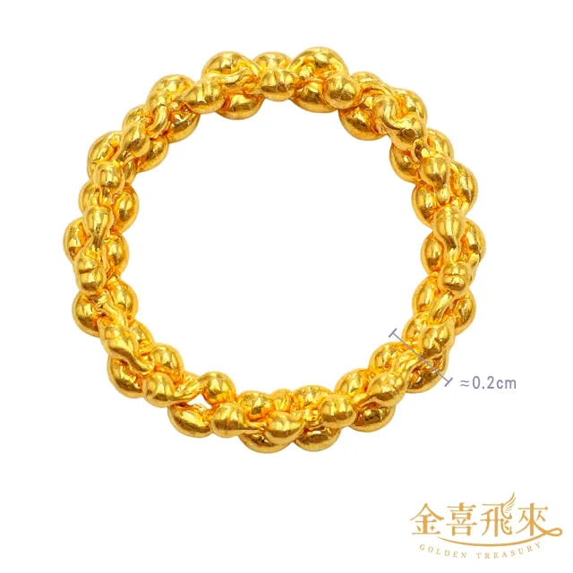 【金喜飛來】黃金戒指桂花實心固定國際圍9號(0.64錢±0.05)