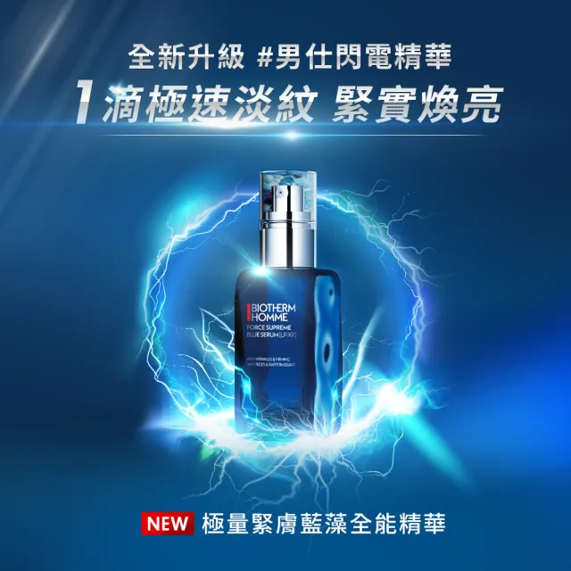 【Biotherm 碧兒泉】官方直營 男仕 緊膚藍藻全能精華60ml雙入組(BIOTHERM男仕保養/早C晚A/父親節禮物)