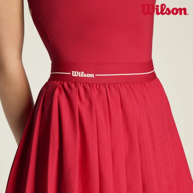 【WILSON】Laser Cut Pleat Dress Varsity Red 女款 服飾 連身裙 紅色 WE00080R044001