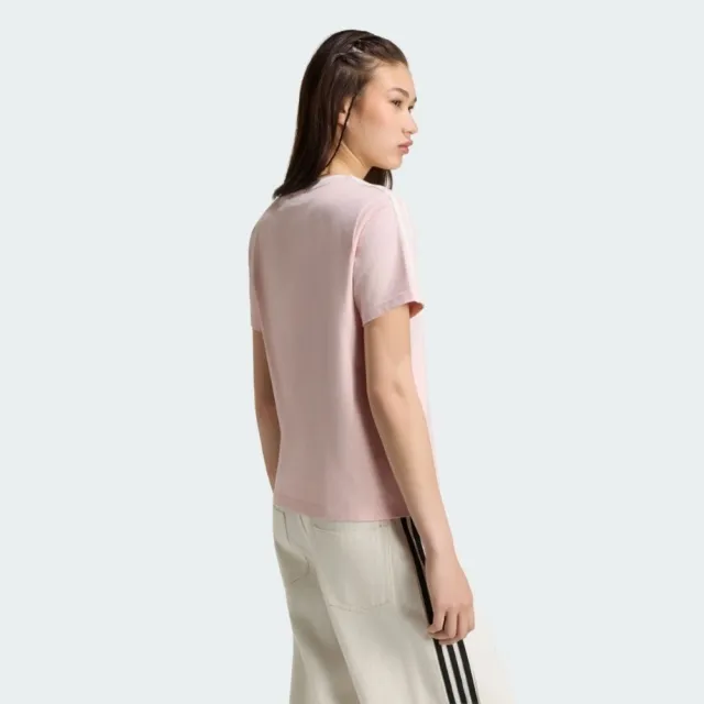 【adidas 愛迪達】Sports Tee Ss W 女 T恤 運動上衣 休閒短袖 純棉 舒適 粉紅(KX6894)