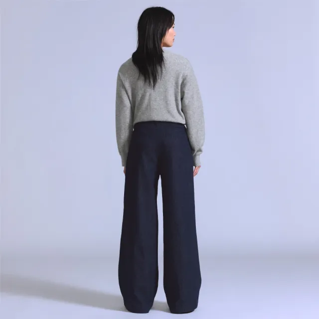 【LEVIS】BLUETAB™ 牛仔打褶西裝寬褲 / 原色 女生牛仔褲 人氣新品 006UA-0000