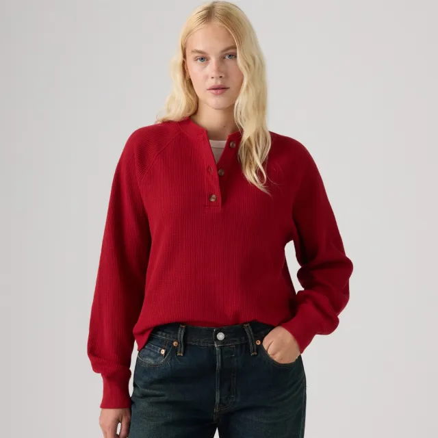 【LEVIS】Lassen 亨利領上衣 女生上衣 熱賣單品 003QS-0023