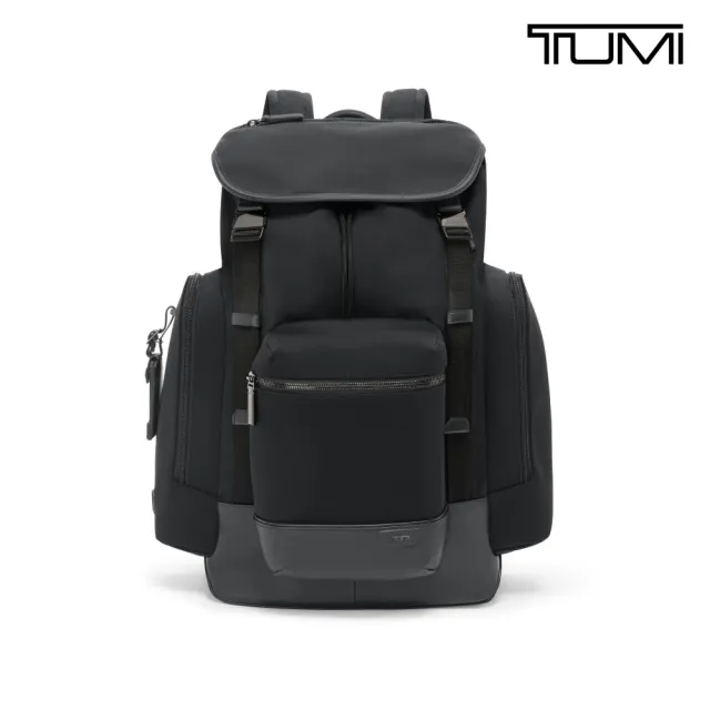【TUMI】Harrison Griffen 都會通勤翻蓋後背包 - 午夜黑