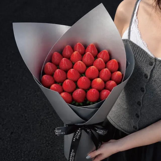 【MyDearStrawberries】高級鏡面草莓花束(水果花束/情人節/告白/生日禮物/超人氣花束/草莓)
